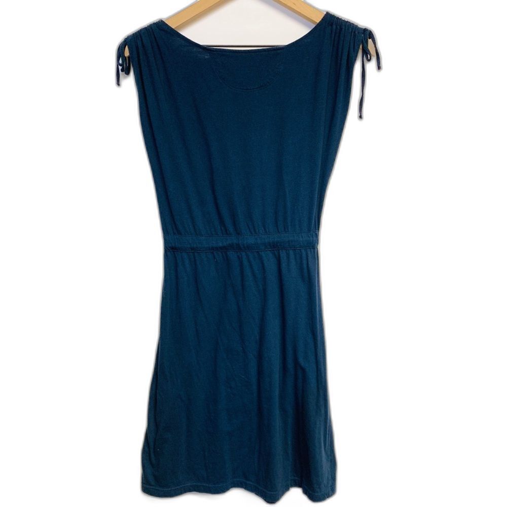 Converse One Star Blue Sleeveless Dress Small Tie Shoulder Elastic Waist Casual - Picture 3 of 4